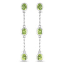2.10 Carat Genuine Peridot .925 Sterling Silver Earrings-1