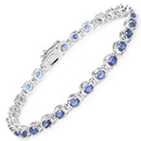 7.02 Carat Genuine Kyanite .925 Sterling Silver Bracelet-2