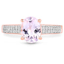 14K Rose Gold Plated 2.91 Carat Genuine Kunzite and White Zircon .925 Sterling Silver Ring-3