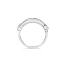 .925 Sterling Silver 1/2 Cttw Baguette Cut Diamond Channel Set X-Station Wedding Ring (H-I Color, I1-I2 Clarity) - Size 6-1/2-5