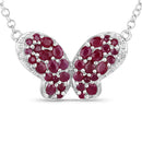 4.15 Carat Genuine Ruby and White Zircon .925 Sterling Silver Pendant-1