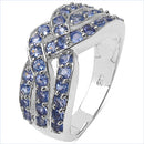 1.26 Carat Genuine Tanzanite .925 Sterling Silver Ring-2