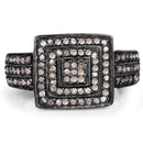 0.42 Carat Genuine Champagne Diamond .925 Sterling Silver Ring-3