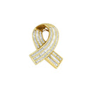 14K Yellow Gold 2 5/8 cttw Channel Set White Diamond Awareness Ribbon Pendant Necklace (G-H Color, VS1-VS2 Clarity) - NO CHAIN-1