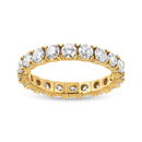 14K Yellow Gold 2.00 Cttw Shared Prong Set Round Cut Diamond Eternity Band (J-K Color, VS1-VS2 Clarity) - Ring Size 6.75-1