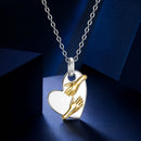 925 Sterling Silver + Plated White Gold + Plated Gold 1.8*1.2cm Necklace for Women-1