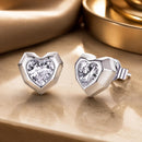 925 Sterling Silver Earrings with Pavé Setting CZ in White Gold, 0.8 x 0.9 cm-1