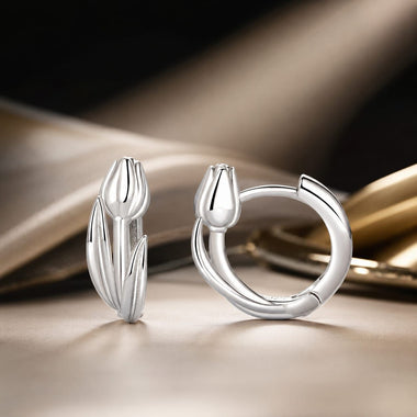 925 Sterling Silver White Gold Plated Earrings for Women - 0