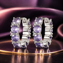 925 Sterling Silver Earrings with Pavé Setting and Plated Platinum for Women-1