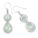 11.82 Carat Genuine Aquamarine .925 Sterling Silver Earrings-2