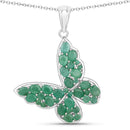 3.13 Carat Genuine Emerald .925 Sterling Silver Pendant-1