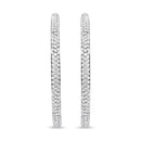 18K White Gold 2.00 Cttw Round-Cut Diamond Inner-Outer Hoop Earrings (F-G Color, VS1-VS2 Clarity)-2