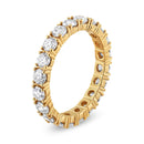14K Yellow Gold 2.00 Cttw Shared Prong Set Round Cut Diamond Eternity Band (J-K Color, VS1-VS2 Clarity) - Ring Size 6.75-3