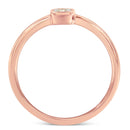14K Rose Gold Plated .925 Sterling Silver 1/20 Carat Diamond Square Cushion-Shaped Miracle Set Petite Fashion Promise Ring (J-K Color, I1-I2 Clarity) - Size 6-3