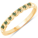 0.16 Carat Genuine Green Diamond 14K Yellow Gold Ring (I1-I2)-1