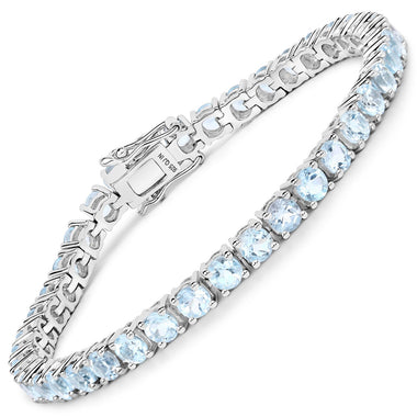 12.48 Carat Genuine Blue Topaz .925 Sterling Silver Bracelet