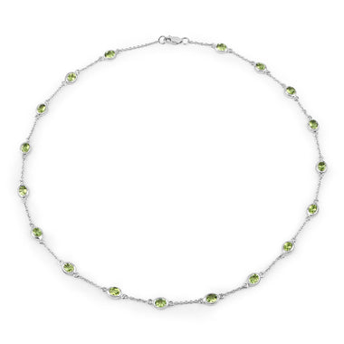 6.30 Carat Genuine Peridot .925 Sterling Silver Necklace