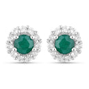 1.81 Carat Dyed Emerald and White Topaz .925 Sterling Silver Jewelry Set-3