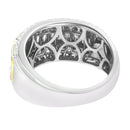 10K White and Yellow Gold 1.00 Cttw Baguette and Round cut Diamond Art Deco Multi-Row Ring Band (I-J Color, I1-I2 Clarity) - Ring Size 7-5