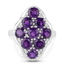 4.05 Carat Genuine Amethyst .925 Sterling Silver Ring-3