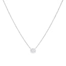 14K White Gold 1/2 Cttw Lab Grown Oval Shape Solitaire Diamond East West 18" Pendant Necklace (E-F Color, VS1-VS2 Clarity)-2