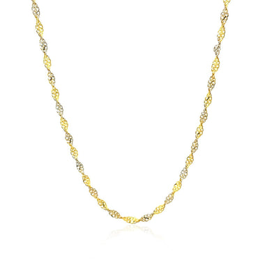 2.0mm 14k Two-Tone Gold Singapore Chain - 0