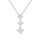 10K White Gold 1/5 Cttw Princess Cut Diamond 3 Stone Drop 18" Pendant Necklace (H-I Color, SI2-I1 Clarity)-5