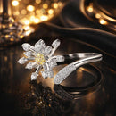 925 Sterling Silver Ring with Plated Platinum and Pavé Setting CZ-1