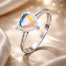 925 Sterling Silver Oxidized Silver Ring with Transparent Glass - Size 7.0 for Women-1