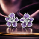 S925 Sterling Silver Plated Platinum Enamel Earrings for Women-2