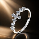 925 Sterling Silver Moissanite 0.15-0.20 Carat Ring for Women, Size 6-1