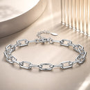 925 Sterling Silver White Gold Plated 15+6cm Adjustable Bracelet for Women-1