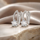 925 Sterling Silver Earrings with CZ Pavé Setting, 1.4*0.62cm for Women-1
