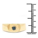 14K Yellow Gold Plated 0.20 Carat Genuine Blue Diamond .925 Sterling Silver Ring-3