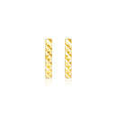 14k Yellow Gold Textured Bar Earrings-1