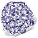 7.08 Carat Genuine Tanzanite .925 Sterling Silver Ring-1