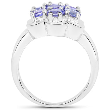 1.19 Carat Genuine Tanzanite .925 Sterling Silver Ring - 0