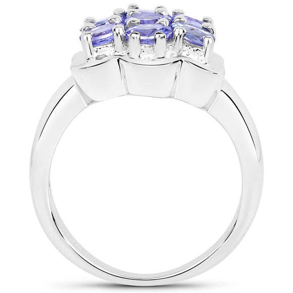1.19 Carat Genuine Tanzanite .925 Sterling Silver Ring