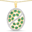 2.24 Carat Genuine Emerald .925 Sterling Silver Pendant-1