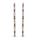 2.24 Carat Genuine Multi Sapphire .925 Sterling Silver Earrings-3