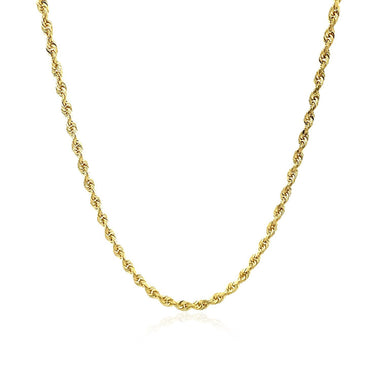 2.5mm 10k Yellow Gold Solid Diamond Cut Rope Chain - 0