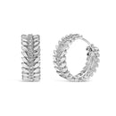 14K White Gold 1/4 Cttw Lab Grown Diamond Leafy Wreath Hoop Earrings (F-G Color, VS1-VS2 Clarity)-1