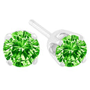 .925 Sterling Silver 1/5 Cttw Round Brilliant-Cut Green Diamond Classic 4-Prong Stud Earrings (Fancy Color-Enhanced, I2-I3 Clarity)-3
