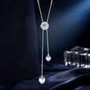 925 Sterling Silver 5mm Moissanite Necklace with Pavé Setting in White Gold, 450mm Length for Women-1