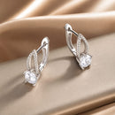 925 Sterling Silver Earrings with CZ Pavé Setting, 1.4*0.62cm for Women-2