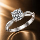 925 Sterling Silver Moissanite 0.65 Carat Ring Size 6 for Women-1