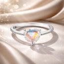 925 Sterling Silver Oxidized Silver Ring with Transparent Glass - Size 7.0 for Women-2