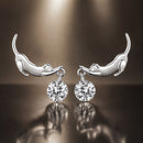 925 Sterling Silver White Gold Plated CZ Earrings 1.6x1.7cm for Women-1