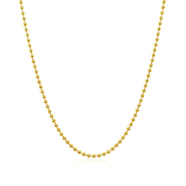 14k Yellow Gold Bead Chain 1.5mm - 0