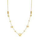14k Yellow Gold Puff Heart Adjustable Necklace-1